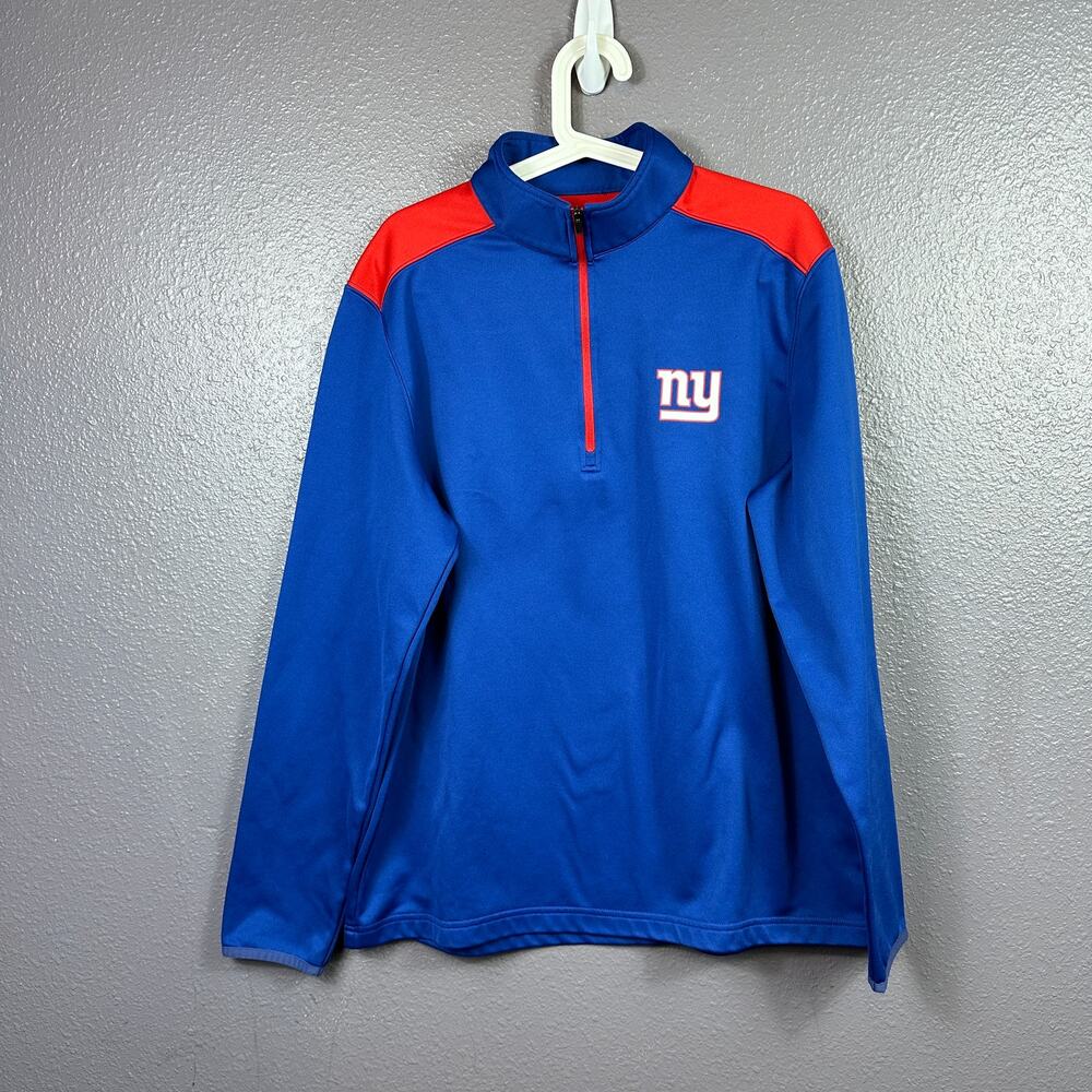 New York Giants Sweatshirt Men Large Blue Nike Pullover Quarter Zip NFL Football